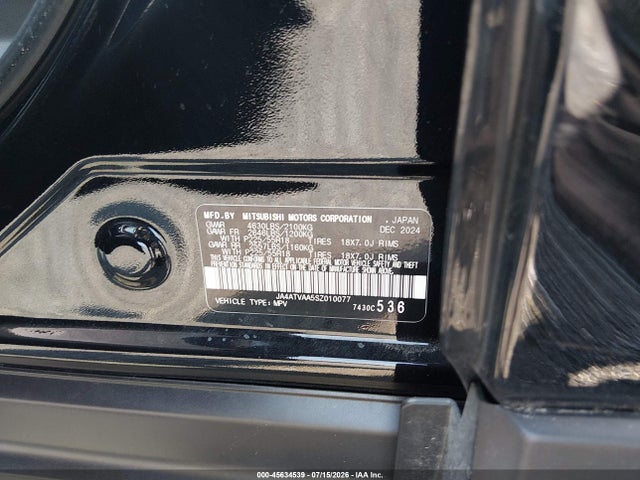 Продаж на аукціоні авто 2025 Mitsubishi Eclipse Cross Le S-awc, vin: JA4ATVAA5SZ010077, номер лоту: 45634539