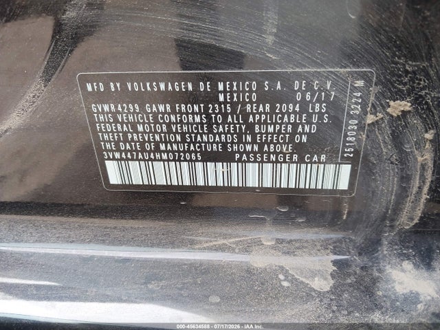 Продажа на аукционе авто 2017 Volkswagen Golf Gti Autobahn 4-door/s 4-door/se 4-door/sport 4-door, vin: 3VW447AU4HM072065, номер лота: 45634588