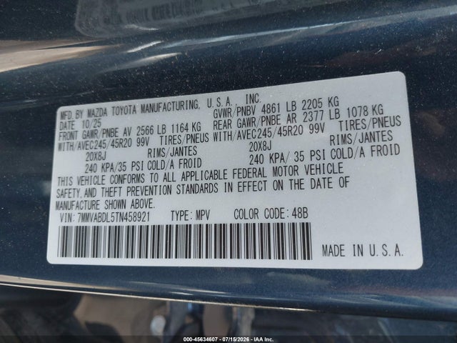 Aukcja sprzedaży 2026 Mazda Cx-50 2.5 S Premium, vin: 7MMVABDL5TN458921, numer aukcji: 45634607