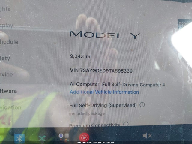 Продаж на аукціоні авто 2026 Tesla Model Y Premium Rear-wheel Drive/rear-wheel Drive, vin: 7SAYGDED9TA595339, номер лоту: 45634796