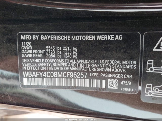 BMW M850i Xdrive 2021 WBAFY4C08MCF96257 Image 9
