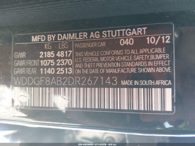 2013 Mercedes-benz C 300 Sport 4matic მანქანა იყიდება აუქციონზე, vin: WDDGF8AB2DR267143, აუქციონის ნომერი: 45634954