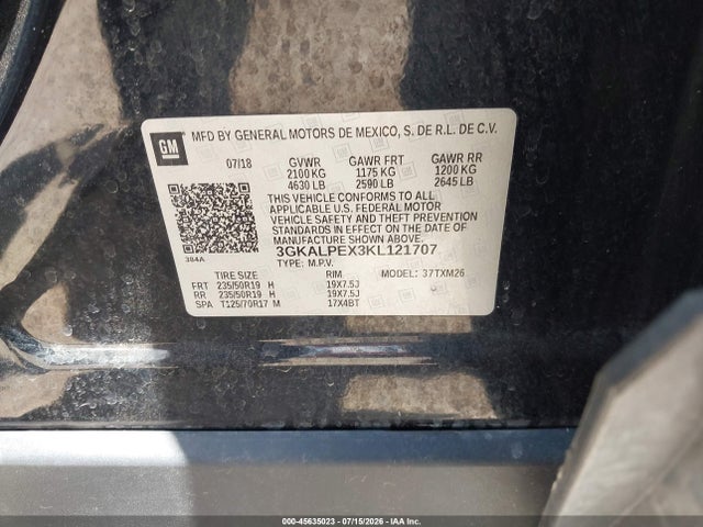 GMC Terrain Slt 2019 3GKALPEX3KL121707 Image 9
