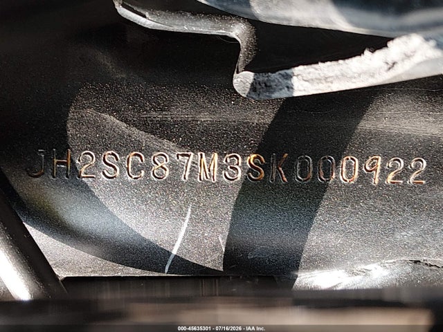 45635301 :رقم المزاد ، JH2SC87M3SK000922 vin ، 2025 Honda Cmx1100 D3 مزاد بيع