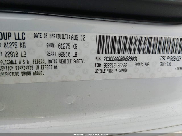 Продажа на аукционе авто 2013 Chrysler 300 Motown, vin: 2C3CCAAG8DH529031, номер лота: 45635373