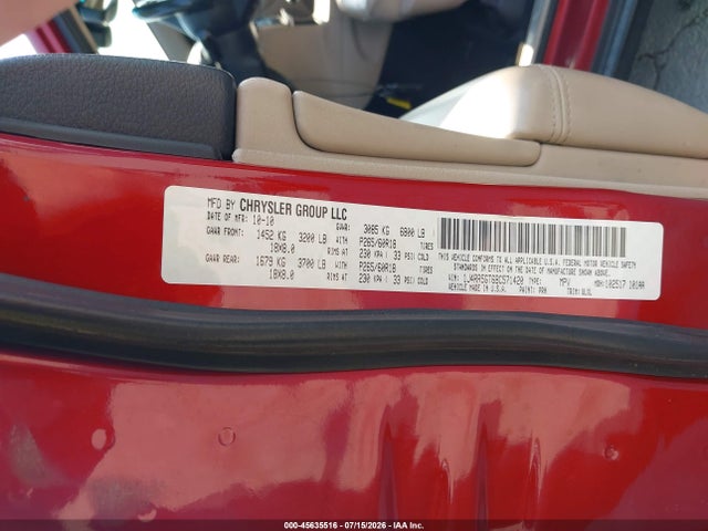 Продаж на аукціоні авто 2011 Jeep Grand Cherokee Limited, vin: 1J4RR5GT6BC571420, номер лоту: 45635516