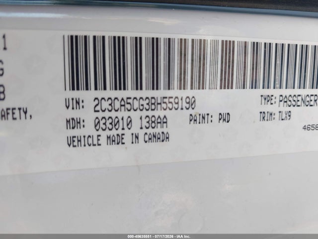 Aukcja sprzedaży 2011 Chrysler 300 Limited, vin: 2C3CA5CG3BH559190, numer aukcji: 45635551