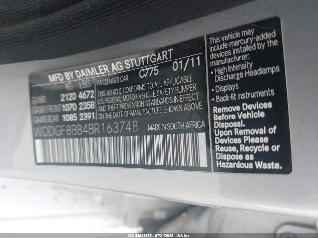 Продаж на аукціоні авто 2011 Mercedes-benz C 300 Luxury 4matic/sport 4matic, vin: WDDGF8BB4BR163748, номер лоту: 45635577