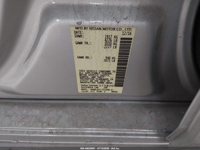 Nissan Altima 2.5 Sl 2017 1N4AL3APXHC175820 Image 9