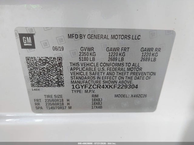 Продажа на аукционе авто 2019 Cadillac Xt4 Premium Luxury, vin: 1GYFZCR4XKF229304, номер лота: 45635698