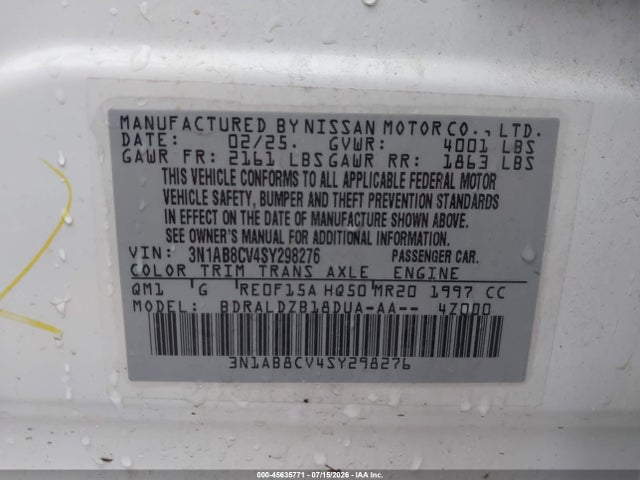 Nissan SENTRA SV 2025 3N1AB8CV4SY298276 Image 9