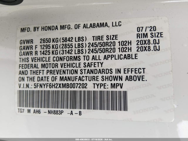 Honda Pilot Awd Special Edition 2021 5FNYF6H2XMB007202 Image 9