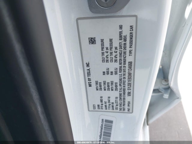 Продажа на аукционе авто 2022 Tesla Model 3 Long Range Dual Motor All-wheel Drive, vin: 5YJ3E1EB3NF134668, номер лота: 45635979