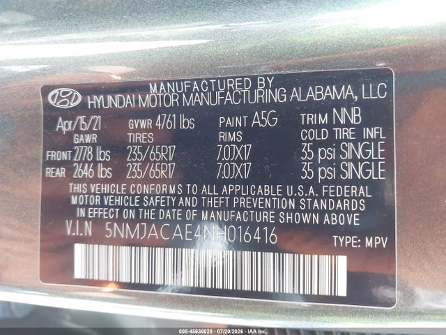 Hyundai TUCSON SE 2022 5NMJACAE4NH016416 Image 9