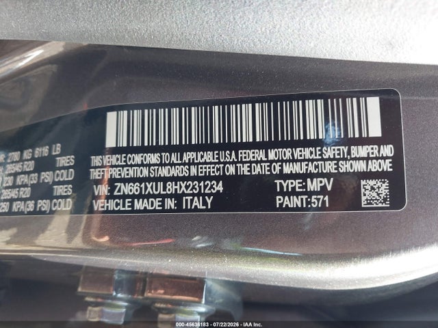 Продажа на аукционе авто 2017 Maserati Levante, vin: ZN661XUL8HX231234, номер лота: 45636183