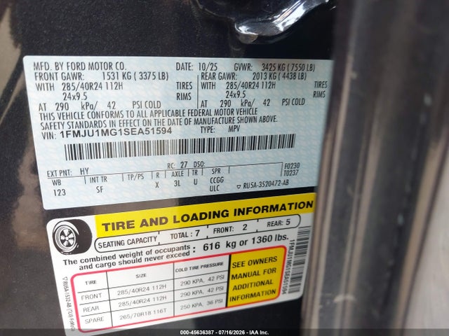 1FMJU1MG1SEA51594 Ford Expedition Platinum