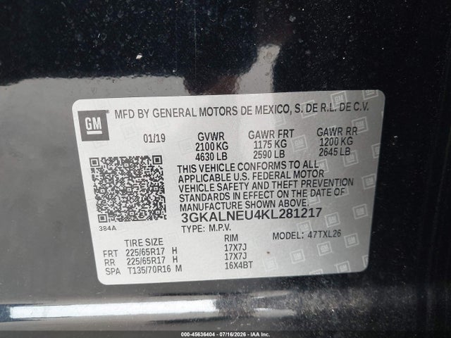 Продаж на аукціоні авто 2019 Gmc Terrain Sle Diesel, vin: 3GKALNEU4KL281217, номер лоту: 45636404