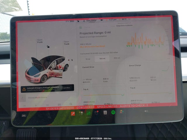 Aukcja sprzedaży 2021 Tesla Model 3 Long Range Dual Motor All-wheel Drive, vin: 5YJ3E1EB2MF919200, numer aukcji: 45636469