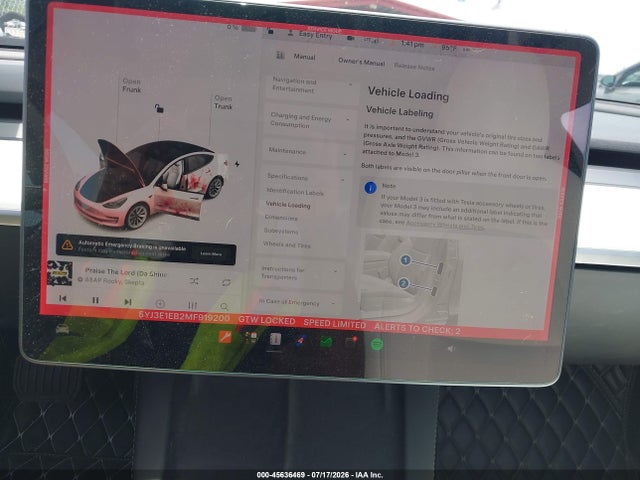 Aukcja sprzedaży 2021 Tesla Model 3 Long Range Dual Motor All-wheel Drive, vin: 5YJ3E1EB2MF919200, numer aukcji: 45636469