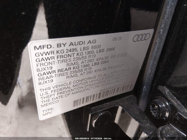Aukcja sprzedaży 2025 Audi All-new Q5 Premium Plus Tfsi Quattro S Tronic, vin: WA1EAAGU2S2041796, numer aukcji: 45636514