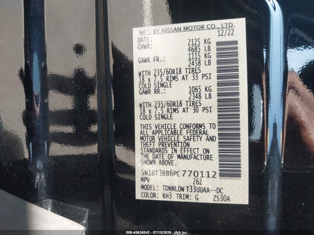Продажа на аукционе авто 2023 Nissan Rogue Sv Intelligent Awd, vin: 5N1BT3BB6PC770112, номер лота: 45636542