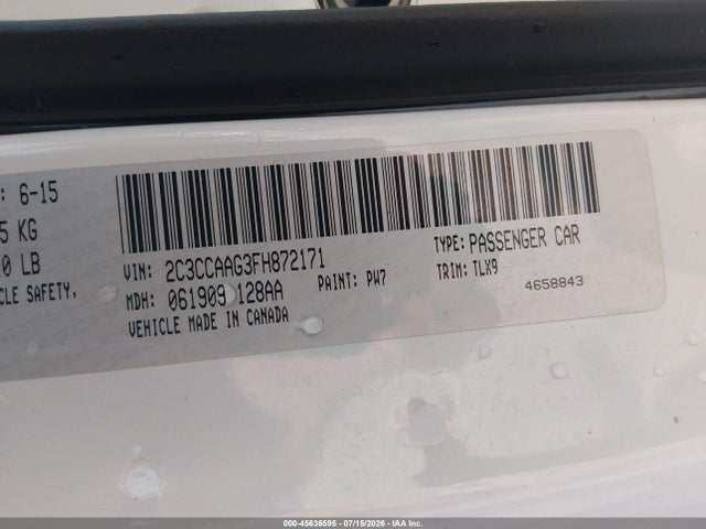 Продаж на аукціоні авто 2015 Chrysler 300 Limited, vin: 2C3CCAAG3FH872171, номер лоту: 45636595