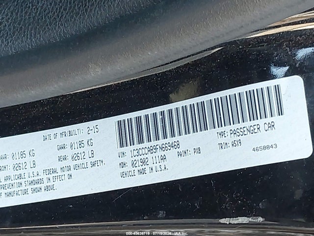 Продаж на аукціоні авто 2015 Chrysler 200 Limited, vin: 1C3CCCAB9FN669468, номер лоту: 45636719