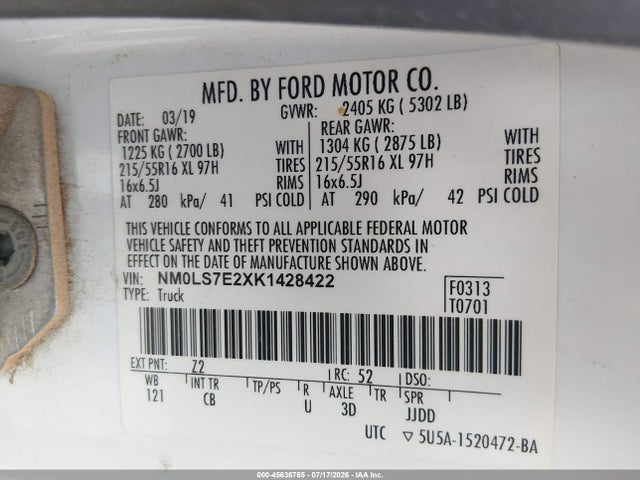 Ford Transit Connect Xl 2019 NM0LS7E2XK1428422 Image 9