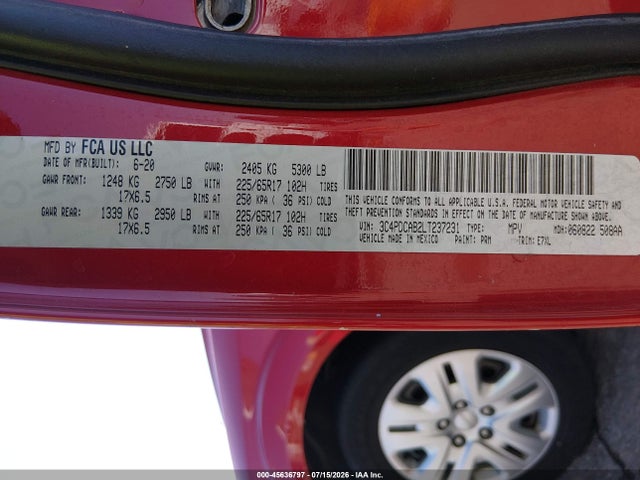 Dodge Journey Se Value 2020 3C4PDCAB2LT237231 Image 9
