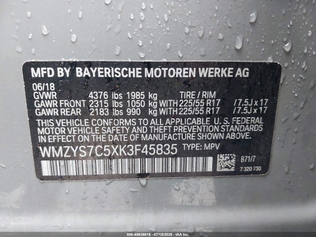 Продаж на аукціоні авто 2019 Mini Countryman Cooper, vin: WMZYS7C5XK3F45835, номер лоту: 45636816