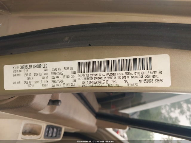 2010 Jeep Liberty Sport მანქანა იყიდება აუქციონზე, vin: 1J4PN2GKXAW167381, აუქციონის ნომერი: 45636885