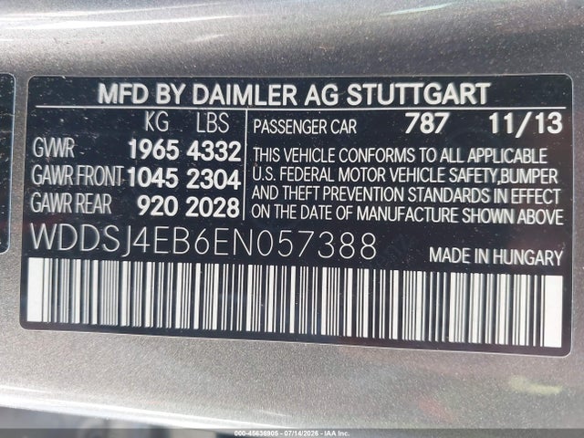Mercedes-Benz CLA 250 2014 WDDSJ4EB6EN057388 Image 9