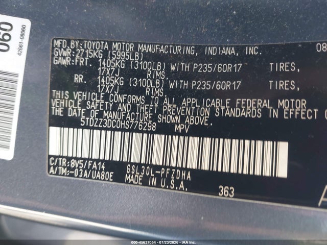 Toyota Sienna L 7 Passenger 2017 5TDZZ3DC0HS776298 Image 9