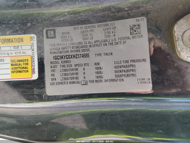 1GC3KYCGXHZ374685 Chevrolet Silverado 3500hd Work Truck