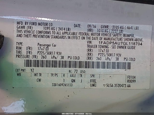 Ford C-max Hybrid Se 2016 1FADP5AU7GL118704 Image 9