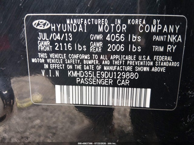 Aukcja sprzedaży 2013 Hyundai Elantra Gt, vin: KMHD35LE9DU129880, numer aukcji: 45637366
