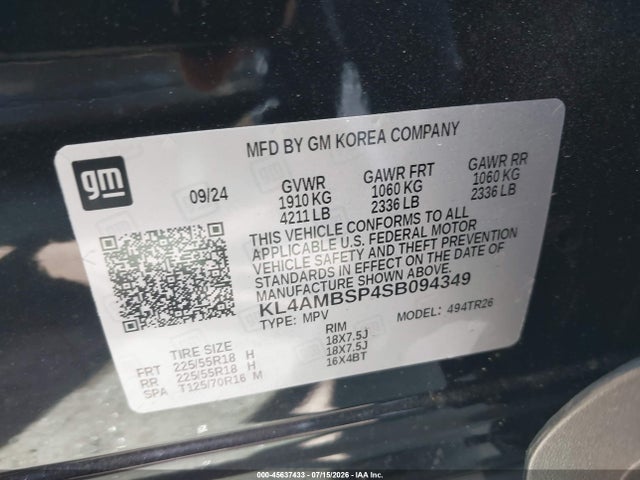 Продажа на аукционе авто 2025 Buick Encore Gx Preferred Fwd, vin: KL4AMBSP4SB094349, номер лота: 45637433