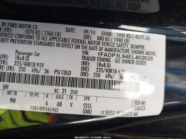 Ford FOCUS ST 2014 1FADP3L94EL402625 Image 9