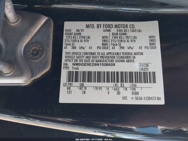 Ford Transit Connect Xl Passenger 2022 NM0GE9E29N1508609 Image 9