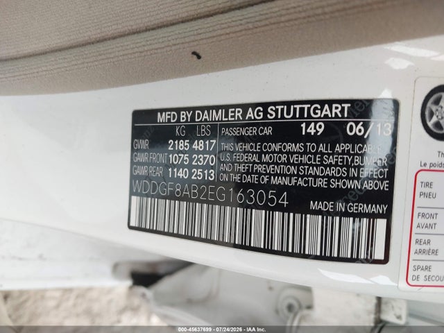 45637699 :رقم المزاد ، WDDGF8AB2EG163054 vin ، 2014 Mercedes-benz C 300 Sport 4matic مزاد بيع