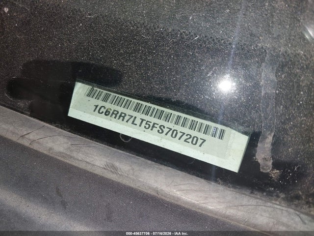 45637706 :رقم المزاد ، 1C6RR7LT5FS707207 vin ، 2015 Ram 1500 Slt مزاد بيع