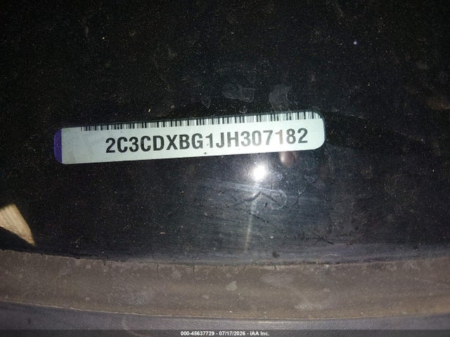 2018 Dodge Charger Sxt Rwd მანქანა იყიდება აუქციონზე, vin: 2C3CDXBG1JH307182, აუქციონის ნომერი: 45637729