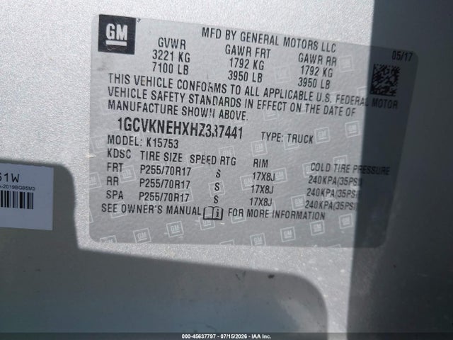 1GCVKNEHXHZ337441 Chevrolet Silverado 1500 Work Truck