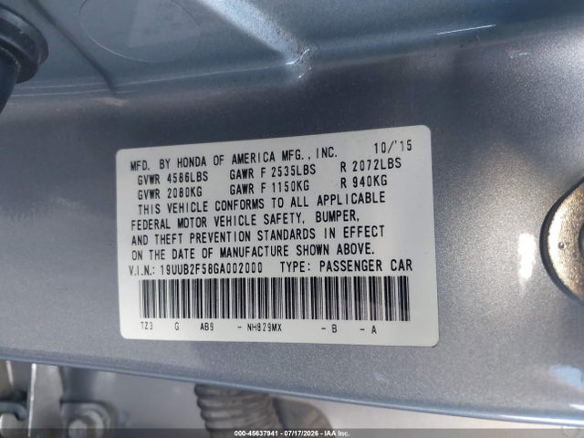 Acura Tlx V6 Tech 2016 19UUB2F58GA002000 Image 9