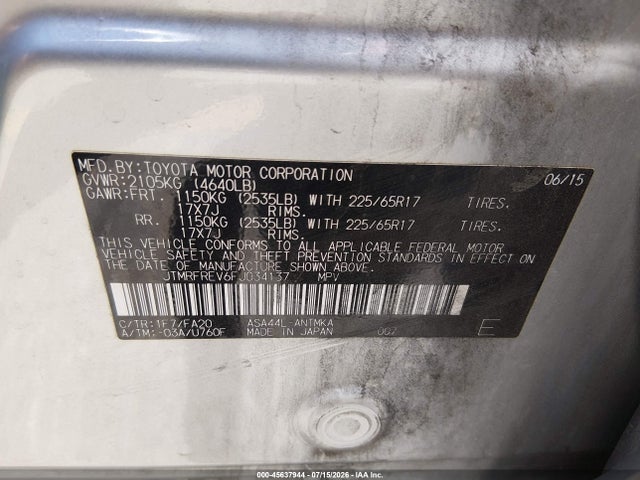 Toyota Rav4 Xle 2015 JTMRFREV6FJ034137 Image 9