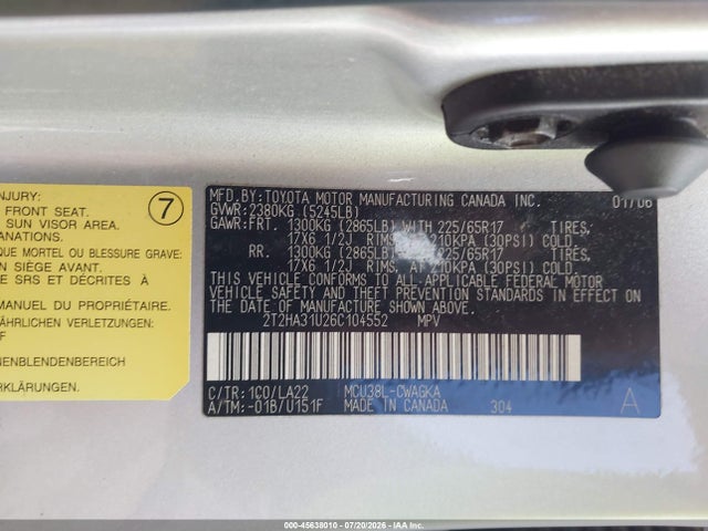 Продаж на аукціоні авто 2006 Lexus Rx 330, vin: 2T2HA31U26C104552, номер лоту: 45638010