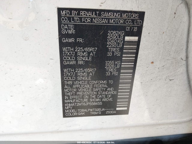 Nissan ROGUE S 2018 KNMAT2MT6JP558455 Image 9