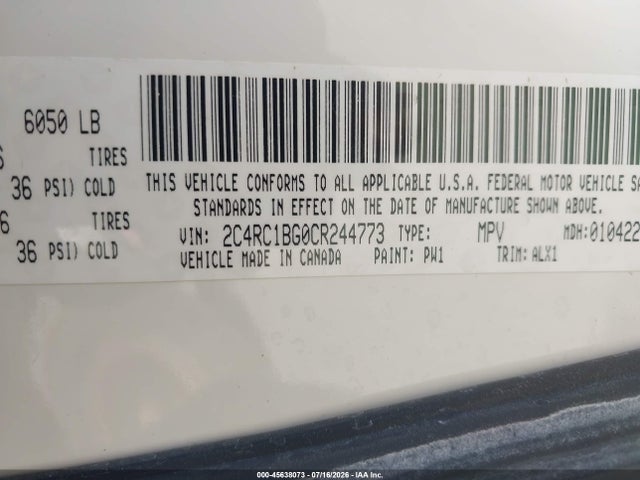 Продаж на аукціоні авто 2012 Chrysler Town & Country Touring, vin: 2C4RC1BG0CR244773, номер лоту: 45638073