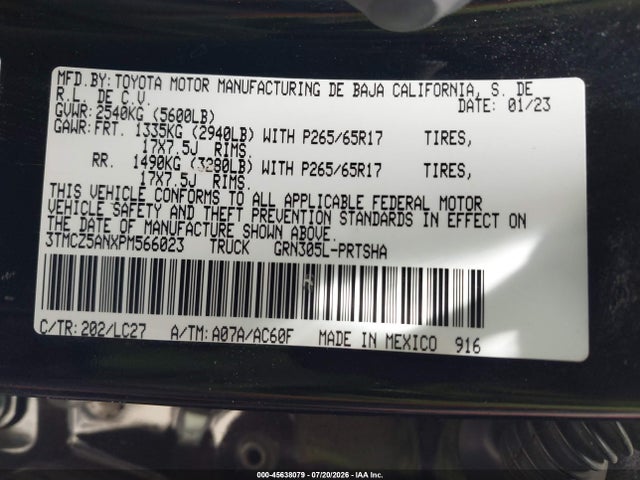 Toyota Tacoma 2023 3TMCZ5ANXPM566023 Image 9