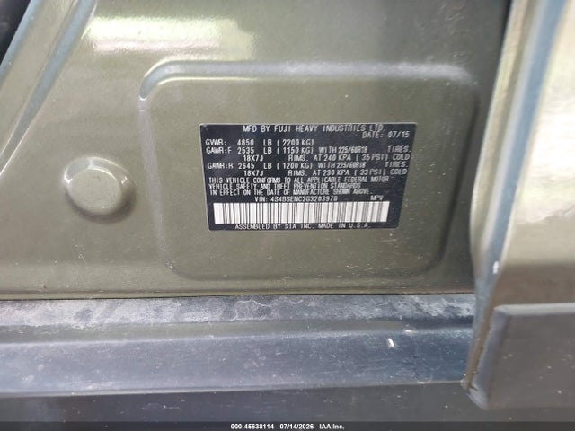 4S4BSENC2G3203978 Subaru Outback 3.6r Limited